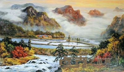晚秋 镜片 设色纸本 33×33.5cm