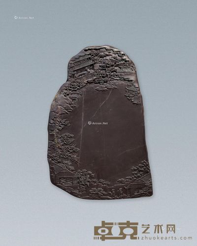 陈金明 携琴访友砚 21×14×2.5cm