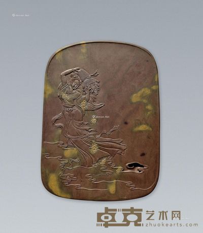 吴顺明 仙女赐花砚 37×27.5×4cm