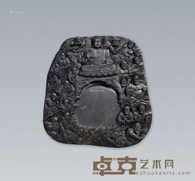 梁金凌 十八罗汉砚 40×39×5.7cm