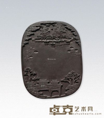 梁平 星湖胜景砚 29×22×6.8cm