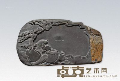 蓝世林 金猴献寿砚 16.5×33×7cm