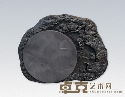 荣林端砚厂 松鹤延年砚 16×21×2.6cm
