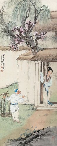 徐燕孙 深巷卖花图