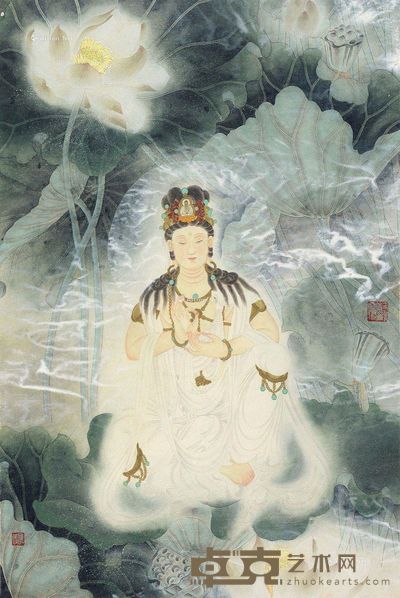 观音 镜片 设色纸本 91×61cm