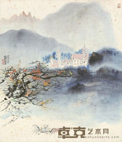 陈朝宝 欧洲风景 53×45.5cm