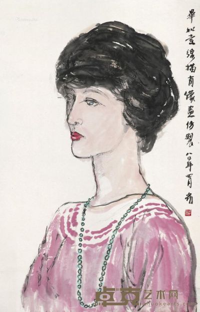 方济众 毕加索线描肖像 69×45cm