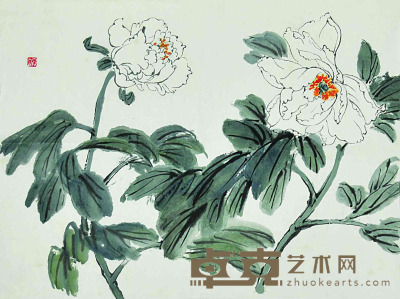 王霞宙 花卉 34.5×46cm 约1.43平尺