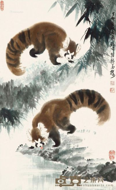 王为政 1987年作 小熊猫 97×59cm
