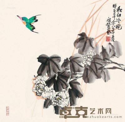 汤祖 2008年作 秋江冷艳 66×68cm