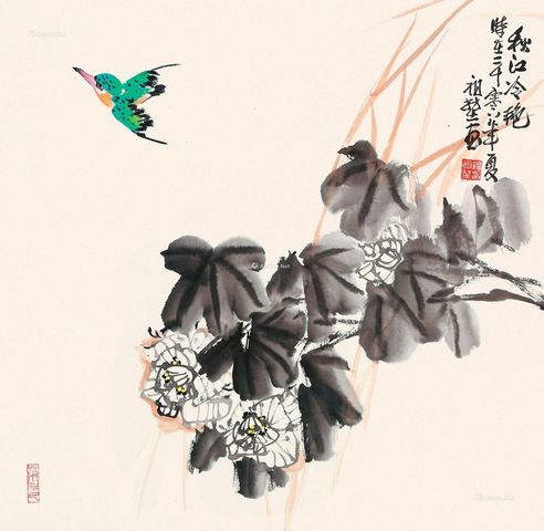 汤祖 2008年作 秋江冷艳