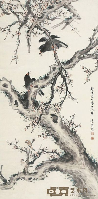 陈崇光 花鸟 135×67cm