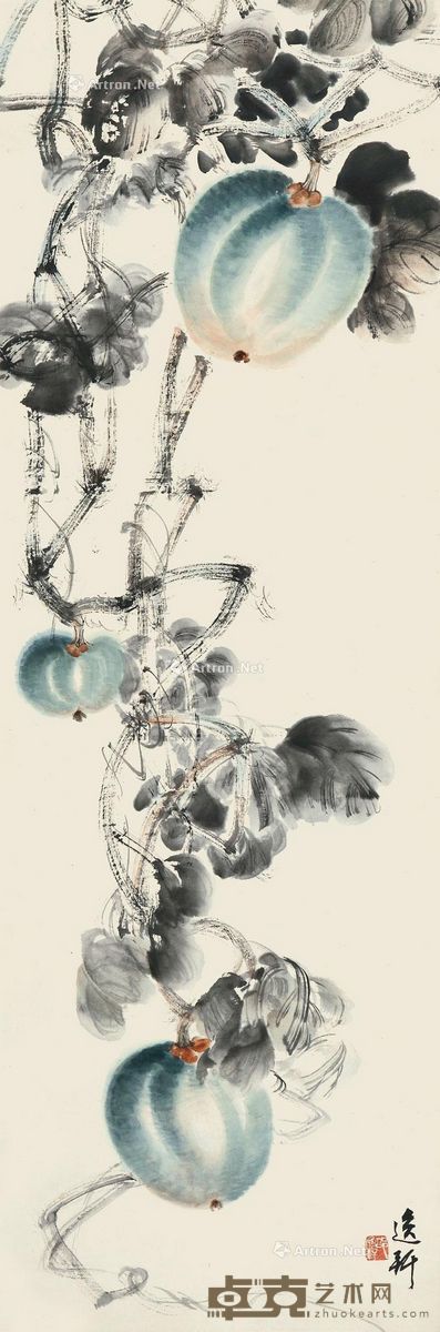 邵逸轩 瓜熟蒂落 117×39cm