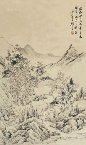 顾西津 1901年作 山居图