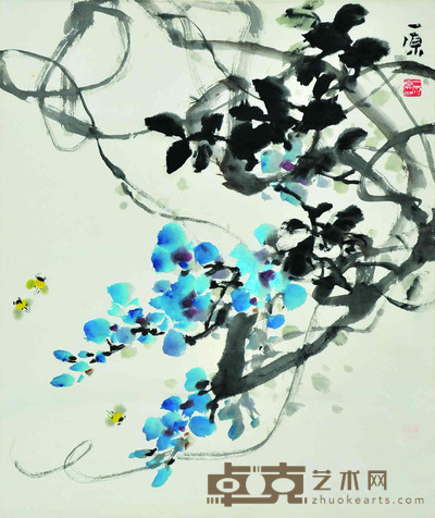 刘一原 花鸟 67×57cm 约3.4平尺