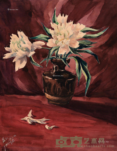 唐蕴玉     1956年作 花卉 39×30cm