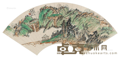 秦仲文 1936年作 山水 18.5×50cm