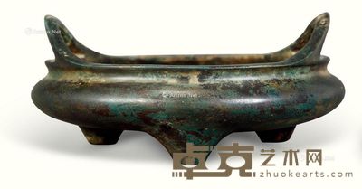 清 铜凤眼三足炉 直径22cm