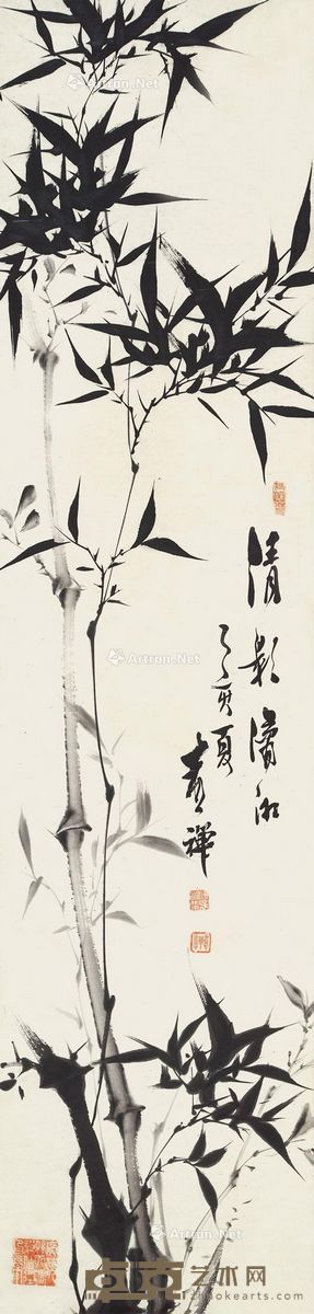 喜禅 1935年作 清影潇湘 136×33cm