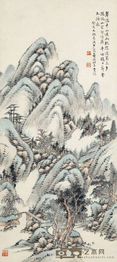 叶曦 山水 94×42cm