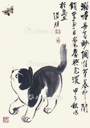 张朋 猫蝶图