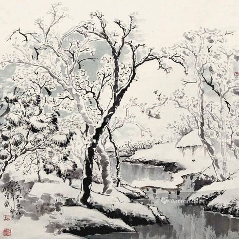 王维宝 溪边雪景