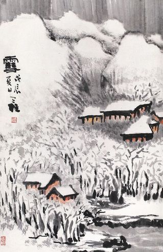 梁天柱 雪景