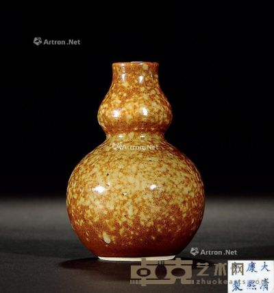 清 郎红葫芦瓶 高8cm