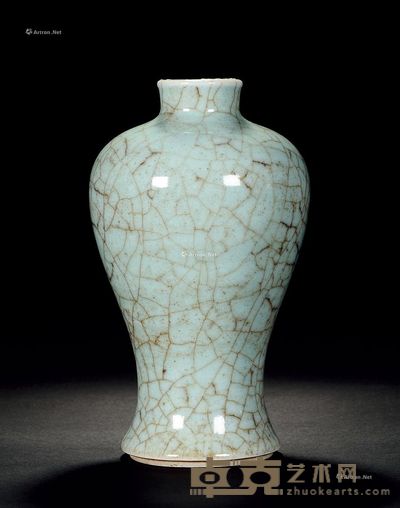 清中期 仿官釉梅瓶 高20cm