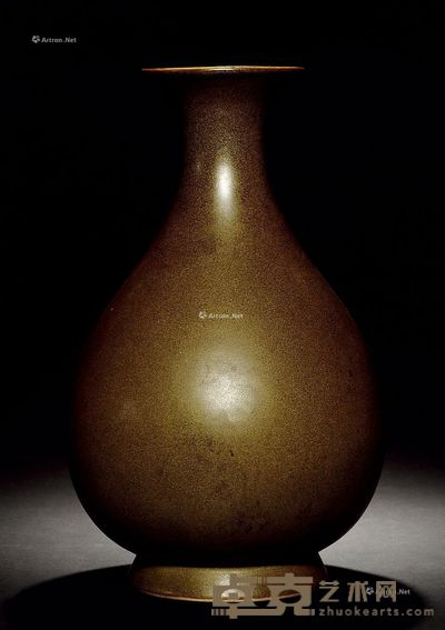 清 茶叶末釉玉壶春瓶 高37cm