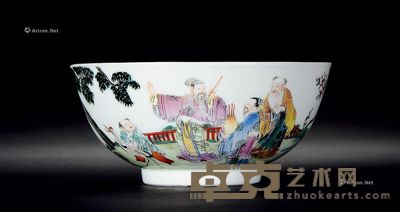 清道光 粉彩海屋添筹图碗 直径14.3cm