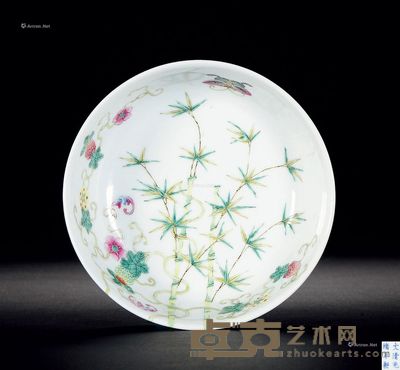 清光绪 粉彩籁瓜过墙纹碗 直径12.3cm