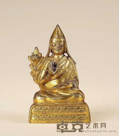 18世纪 铜鎏金宗喀巴 高6.5cm