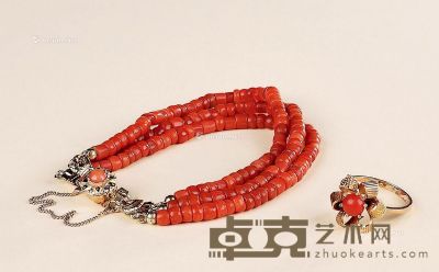 19世纪 红珊瑚手链、戒指 （一组） 尺寸不一