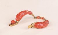 19世纪 红珊瑚虎首手链