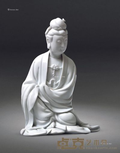 清代 德化窑白瓷雕塑观音 长16cm；宽12cm；高22cm