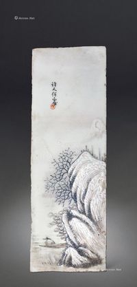 民国 雪景山水瓷板