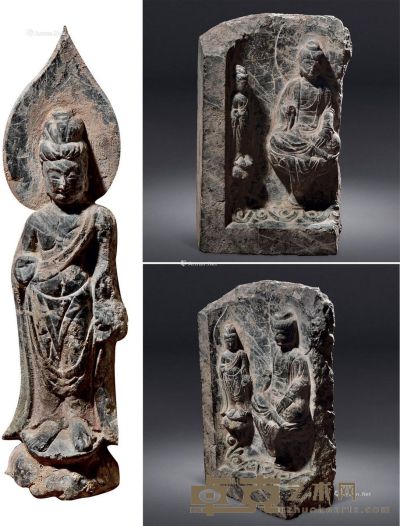 唐代 青石雕佛造像 长15cm；宽7cm；高25cm