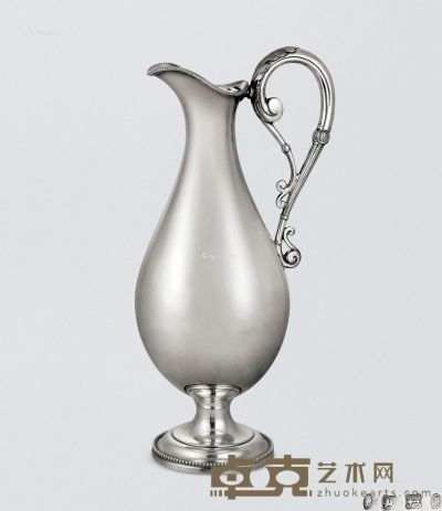 1868年作 维多利亚时期银制酒壶 重560g；高31cm