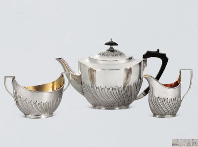 1887年作 1888年作 维多利亚时期银制茶具 （三件套）