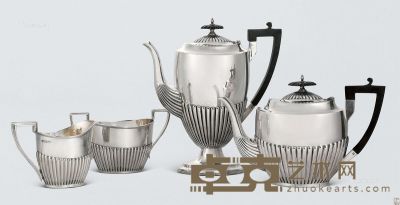 1906年作 1911年作 1912年作 银茶具 咖啡具 （四件套） 总重1540g；高16.5cm；25cm；10cm；10cm