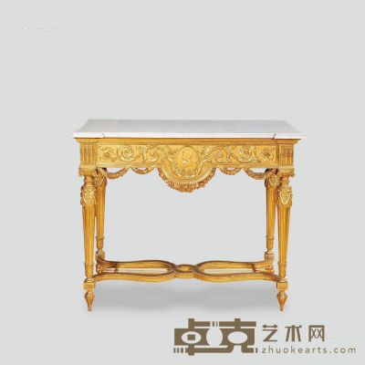 法国路易十六风格大理石台面中央桌 长85cm×宽100cm×高55cm