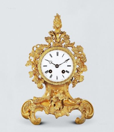 十九世纪中期法国镀金黄铜小壁炉钟