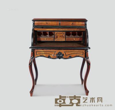 19世纪 英国乔治三世风格圆筒写字桌 高89cm×长51cm×宽111cm