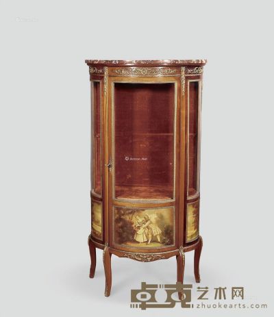 19世纪 法国过渡时期风格胡桃木珍宝柜 高140cm×长70cm×宽35cm