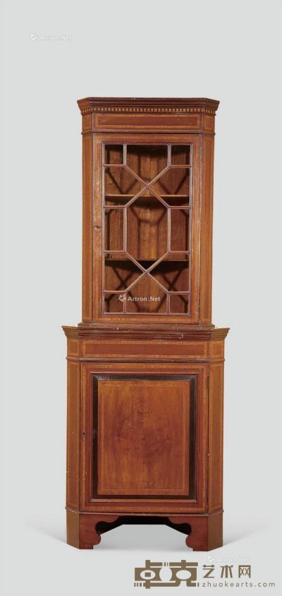 约1890-1895 英国乔治三世时期风格角柜 高184cm×长70cm×宽34cm