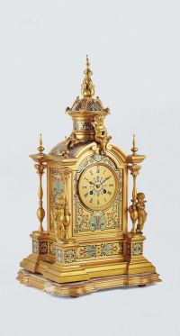 1873年作 法国黄铜鎏金壁炉钟