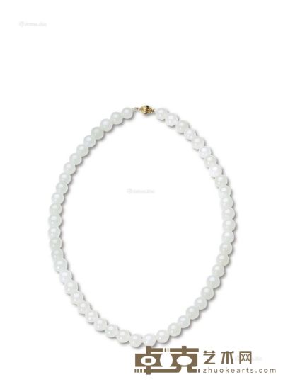 白玉珠链 珠径0.95cm；总长45cm