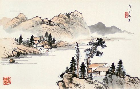 罗叔重 山水