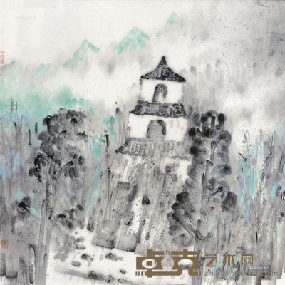 石劲松 山水 68×68cm